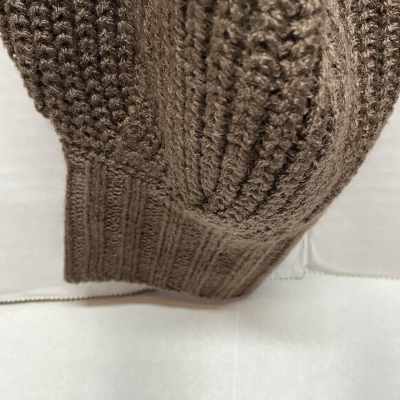 XS DRESS Ribbed Turtleneck Sweater Dress Belle by Kim Gravel-BROWN $54 - Picture 3 of 15